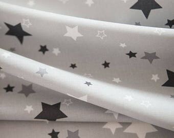 Reserved - Lovely Stars Pattern Grey Cotton Fabric 100 Yards