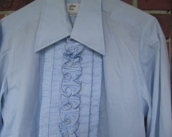 After Six Men baby blue Tuxedo Shirt - 15 1/2 x 32