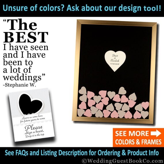 Wedding Guest Book Drop Box Alternative Heart Frame Drop In