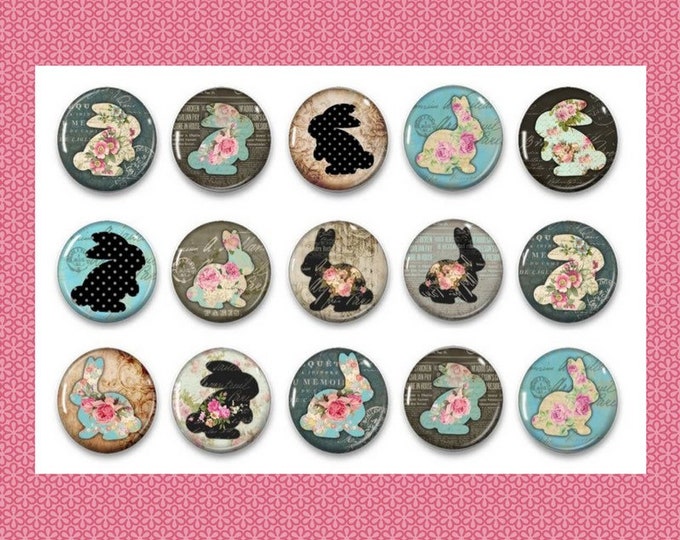 Victorian Easter Bunny Magnets - Easter Pins - Easter Gift - Refrigerator Magnets - Gift Magnets - Fridge Magnets - Party Favor