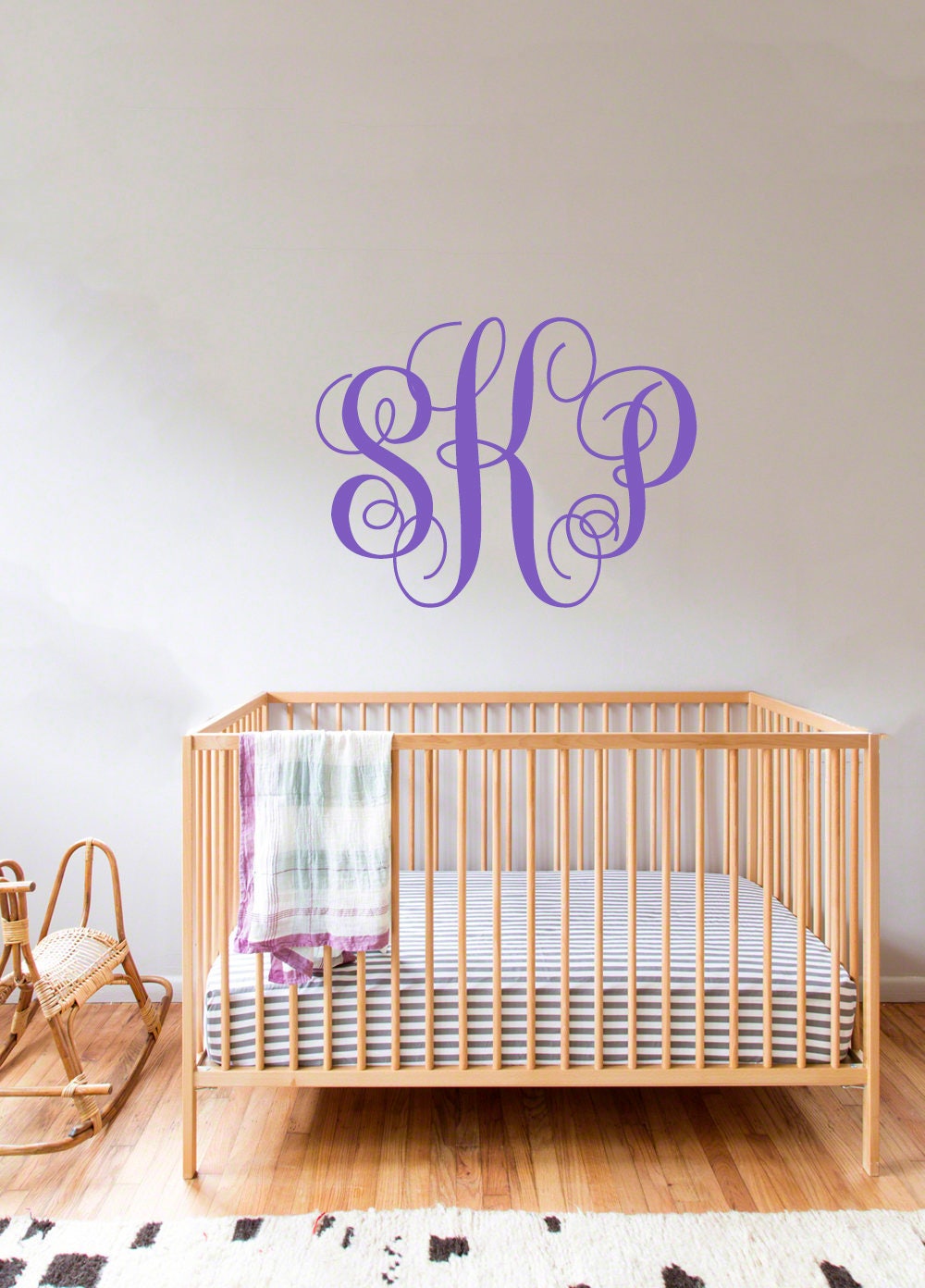 Monogram Wall Decal Initial Wall Decal Nursery Decal monogram
