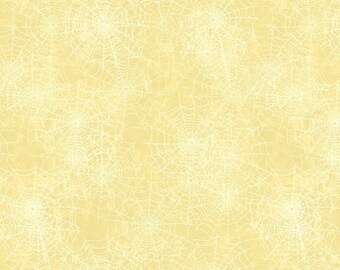 Cream Spider Web Fabric Yardage. Come Sit a Spell Wilmington Prints. Halloween Fabric. Holiday Fabric. Halloween Quilt Fabric. Holiday Decor