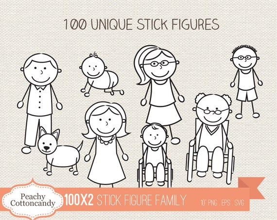 Download BUY 2 GET 1 FREE mega bundle Stick Figure family clipart - vector svg stick figure clipart ...