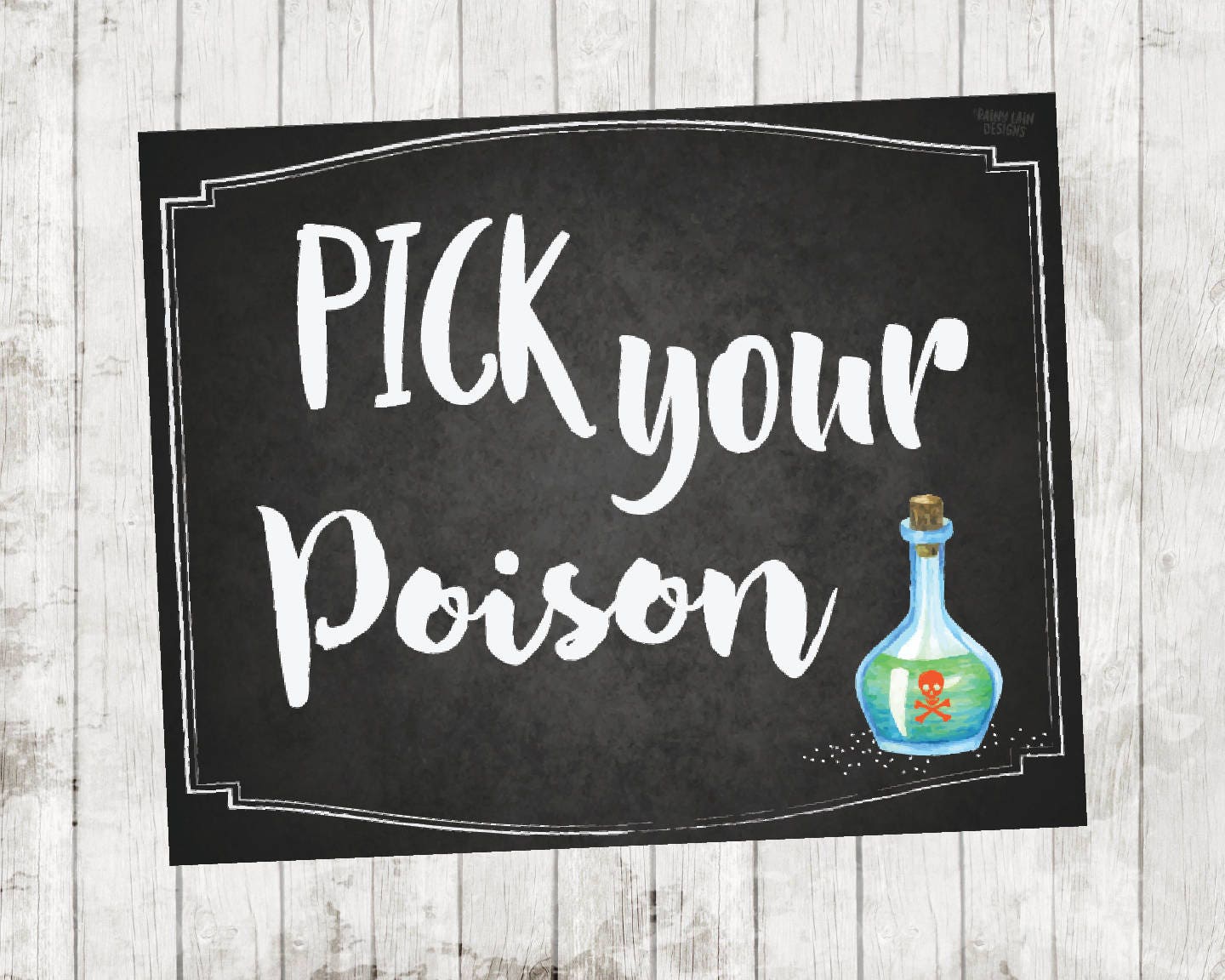 Pick your Poison Halloween Bar Sign Halloween Party Food