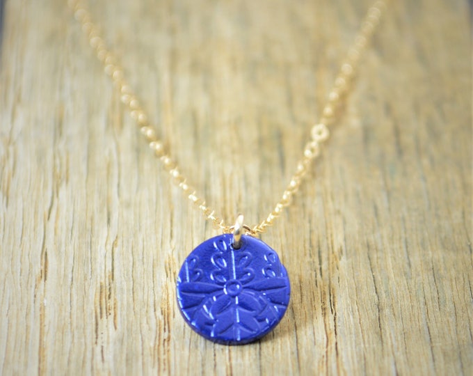 Japanese Coin Necklace, Blue Coin Necklace, Coin Art, Japanese Art, Bronze Coin, Japanese, Boho Necklace, Two-Sided, Coin Charm,Charm,Orient