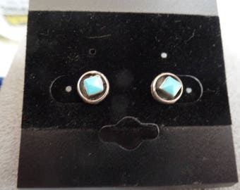 Sterling Silver Turquoise Earrings- posts- for pierced ears