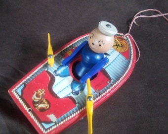 RARE 1952 Fisher Price Racing Rowboat #730