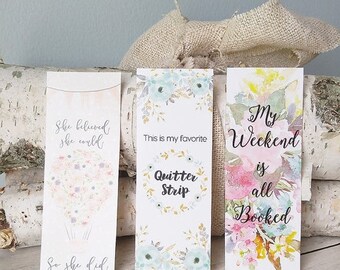Bookmark - Back to School - Stocking Stuffer - Book Club Gift - Handmade Book Mark - Watercolor Art - Book Lover Gift - Gifts Under 10