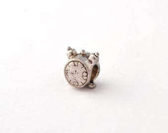 Pearl 8 mm hole 4 mm wide silver clock