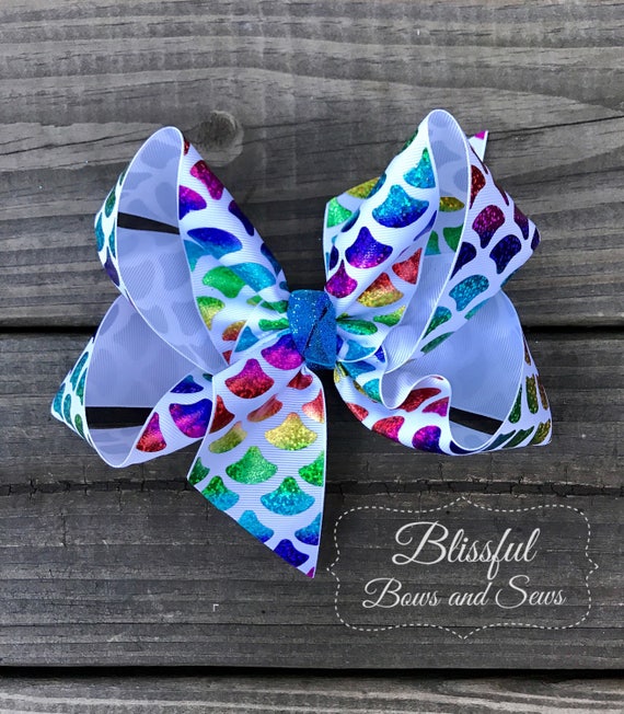 Mermaid Hair Bow-Cute Hair Bow-Big Hair Bow-Blissful Bows and