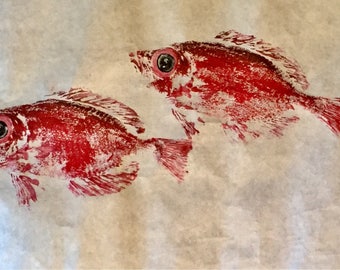 Gyotaku fish print | Etsy
