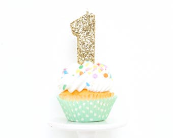 3" or 5" Number 1 Candle, Giant 1 Candle, 1st Birthday Candle, Gold Party Decor, Gold Birthday Party, Large Gold Candle, Gold Party