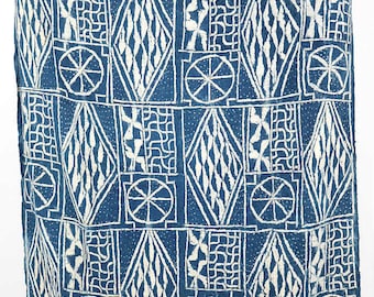 Cameroonian vintage indigo big shawl/1950's/hand-woven/hand-stitch/Africa/natural indigo dyed/bamileke/Tie-dye/rug mat/084