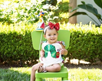 Very Hungry Caterpillar Birthday Romper Outfit