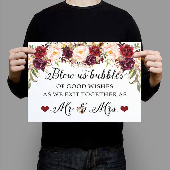 Printable Blow Us Bubbles of Good Wishes Wedding Bubbles