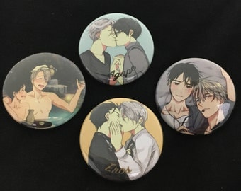 Victor x Yuri (Victuuri) Yuri on Ice Anime Yaoi Pin Set