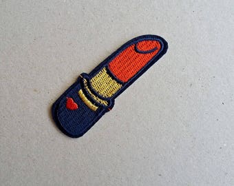 Patches for jackets, applique, iron on patch, sew on patch, clothing applique, sewing patch, embroidered patch , lipstick patch, denim patch