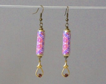 Bohemian Earrings, Boho Earrings, Purple Earrings, Romantic Gifts, Vintage Jewelry, Teenage Girl Jewelry, Handmade Jewelry, For Sister