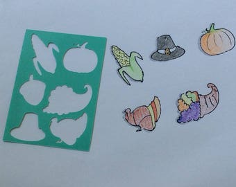 Planner Stencils, Teal Thanksgiving Mini BUJO Planner Stencil, Bullet journal stencil, Planner Insert Stencil, flex plastic planner stencils