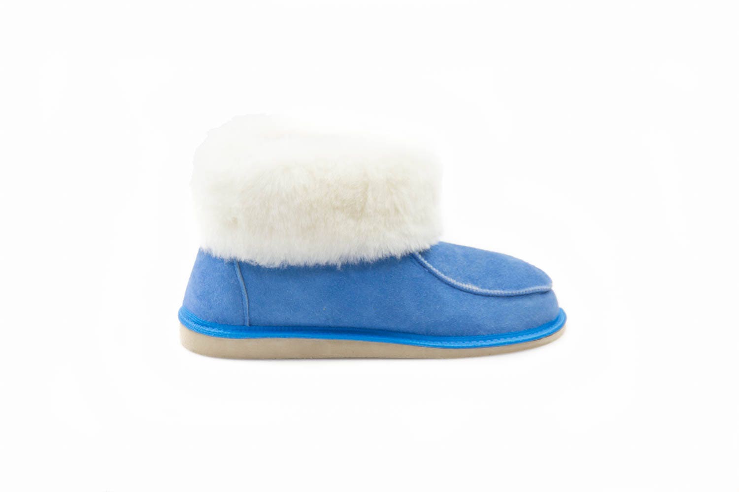 blue sheepskin slippers