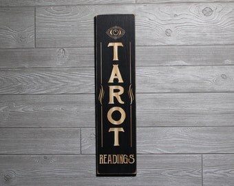 Tarot Readings Wooden Sign | Vintage Style Wicca Witchcraft Fortune Teller