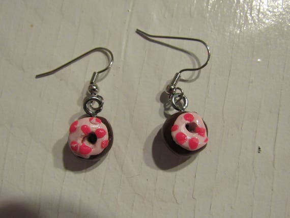 Chocolate Donut Polymer Clay Earrings