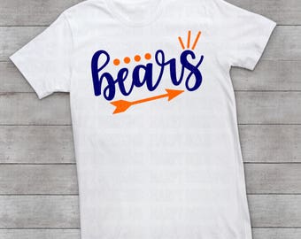 Bears SVG, Football SVG, Football T-shirt Design, Cricut Cut Files, Silhouette Cut Files