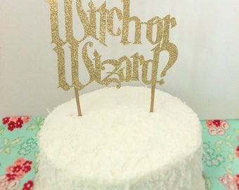 Harry Potter cake topper Gender Reveal Topper witch or wizard toppers potter gender reveal