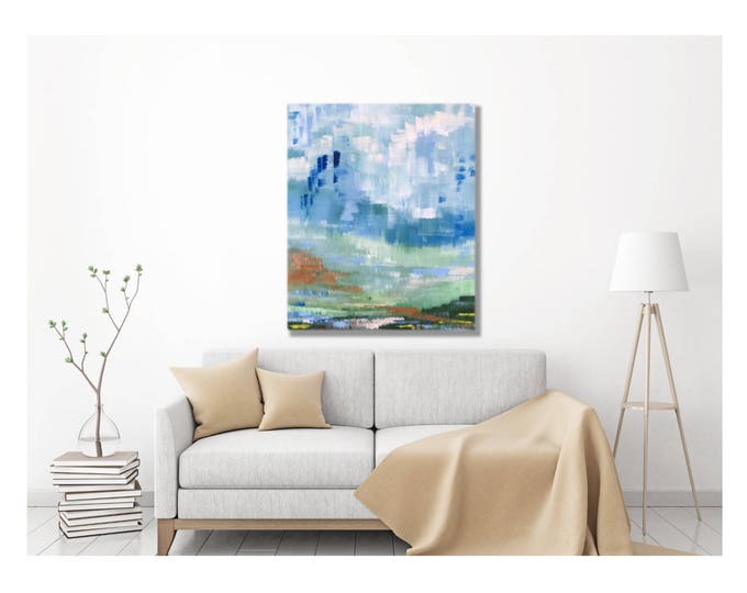 Abstract Sky Art -- Original Modern Artwork, Clouds, Soothing Peaceful Landscape, Nature, Country, French Country Art, France, Countryside