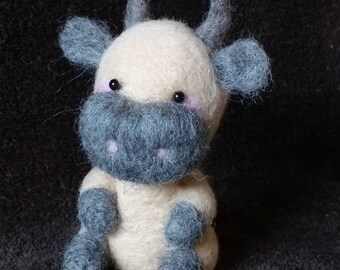 Needle felted cow