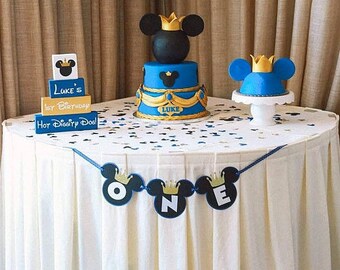 Royal Prince Mickey Mouse Highchair Birthday Banner Party Decoration