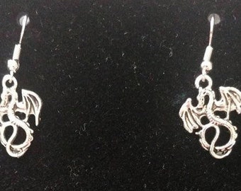 Silver Dragon Earrings
