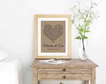Wedding Gift- Wedding Song Lyric Art- First Dance Song- Framed Song Lyrics- First Dance Lyrics- Anniversary Gift- Custom Song Lyrics-