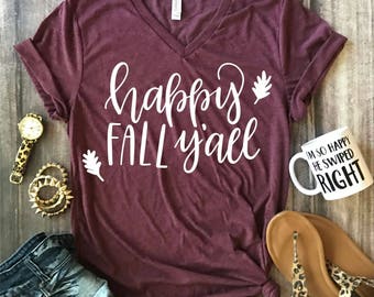Fall women tshirt/ fall apparel/ fall tshirt/ pumpkin spice shirt/ pumpkin spice/ happy fall