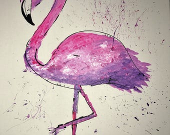 Abstract Flamingo Painting