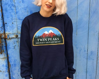 Twin Peaks Sheriff's Department Logo | Navy Blue Sweater/Jumper