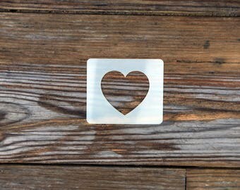Heart Face Painting Stencil 7cm x 6cm 190micron Washable Reusable Mylar