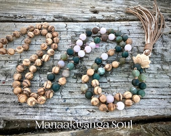 Summer mala beads / 108mala beads/ wooden mala necklace / 108 wood malas / mala necklace 108 / japa mala / reiki mala / 108 prayer mala