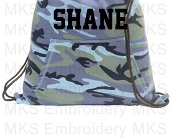 Personalized Monogramed Sweatshirt Backpack, cinch sack, back to school backpack,gym bag, sports bag,back pack, college backpack,