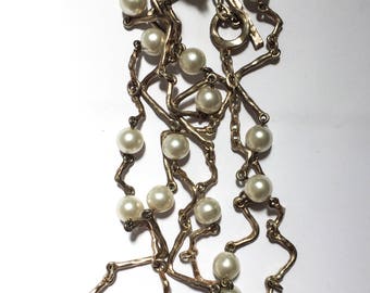 Vintage Biche de Berre Necklace, rare vintage string, pearl necklace, birthday gift, mother, bridesmaid gift, wife ,Christmas, anniversary