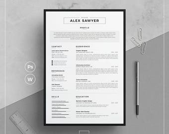 Resume Template/CV Template + Cover Letter | Resume Template Word | Two Page Resume | Creative & Professional Resume | Instant Download