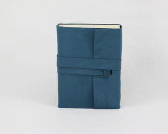 Voluptuous! Notebook blue super soft nappa leather with leather strap for wrapping