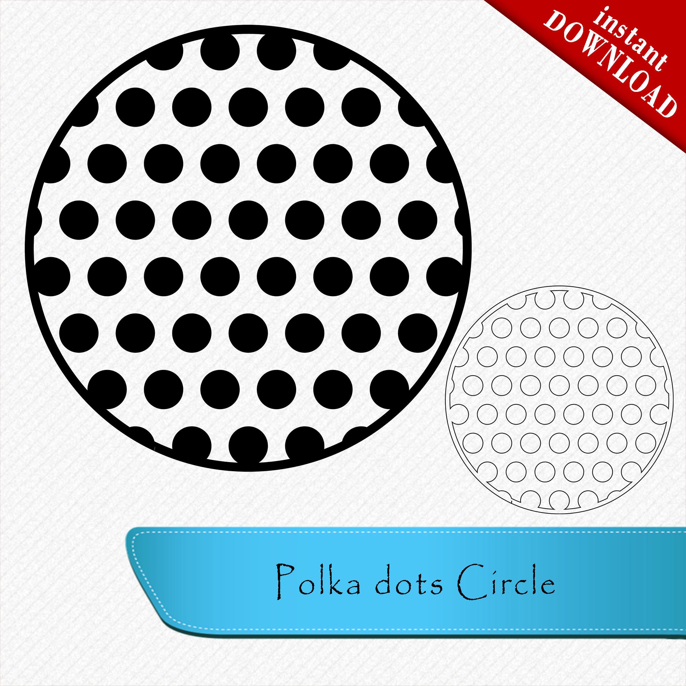 Polka Dots Circle SVG Polka Dots Circle Silhouette Polka Dot