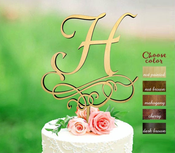 Letter H Cake Topper Rustic Initial Letter H Cake Topper Rustic Initial