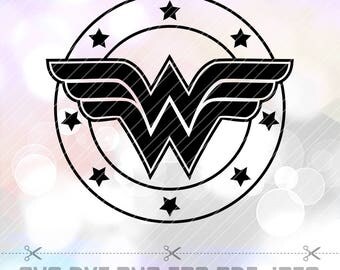 Wonder Woman SVG DXF Png Stencil Vector Cut File Cricut Designs Silhouette Cameo Superhero Party Decorations Vinyl Heat Tshirt Decal Iron on