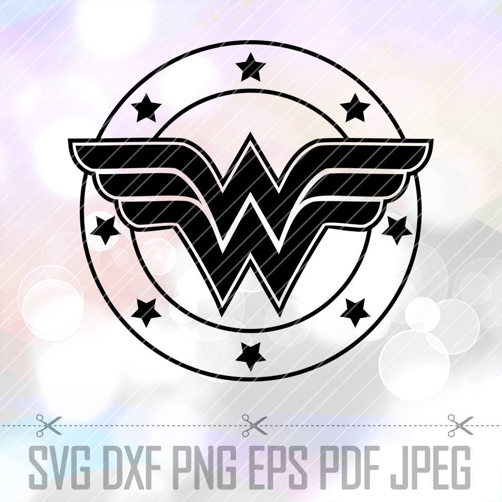 Download Wonder Woman SVG DXF Png Stencil Vector Cut File Cricut Designs Silhouette Cameo Superhero Party ...