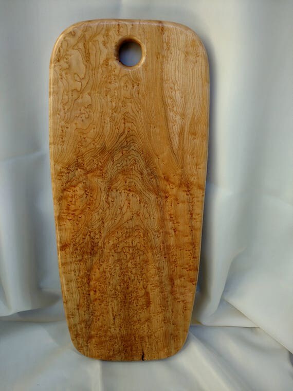 Unique one of a kind Hand Crafted Birds Eye Maple Wood Cutting Board-Serving Board-Paddle Board