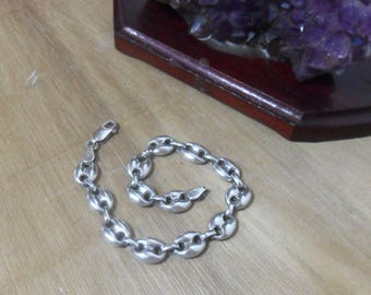 Vintage 1980s bracelet / mariner bracelet / gucci bracelet chain style / vintage silver bracelet / 1980s bracelet / Silver 925 bracelet