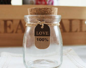 200ml Slime container - leadless cork glass bottle - gift collection bottle - pudding bottle - slime supplies