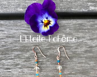 Citrine, Carnelian and Apatite earrings